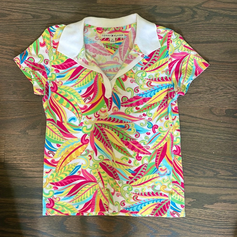 Tommy Hilfiger Retro 90’s Multicolor Paisley Hawaiian Polo, Medium